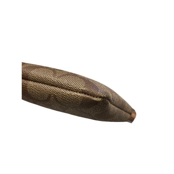 Coach Large Corner Zip Wristlet / Wallet Signature Canvas CS438 IM/Khaki Saddle - Picture 13 of 14